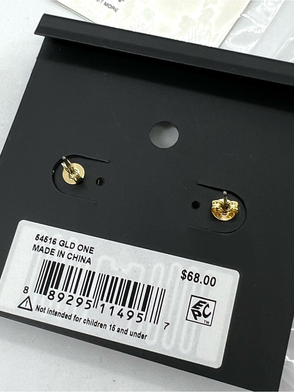 COACH NWT F54516 Gold Open Circle Pink Crystal Stud Earrings $68 - Picture 4 of 6